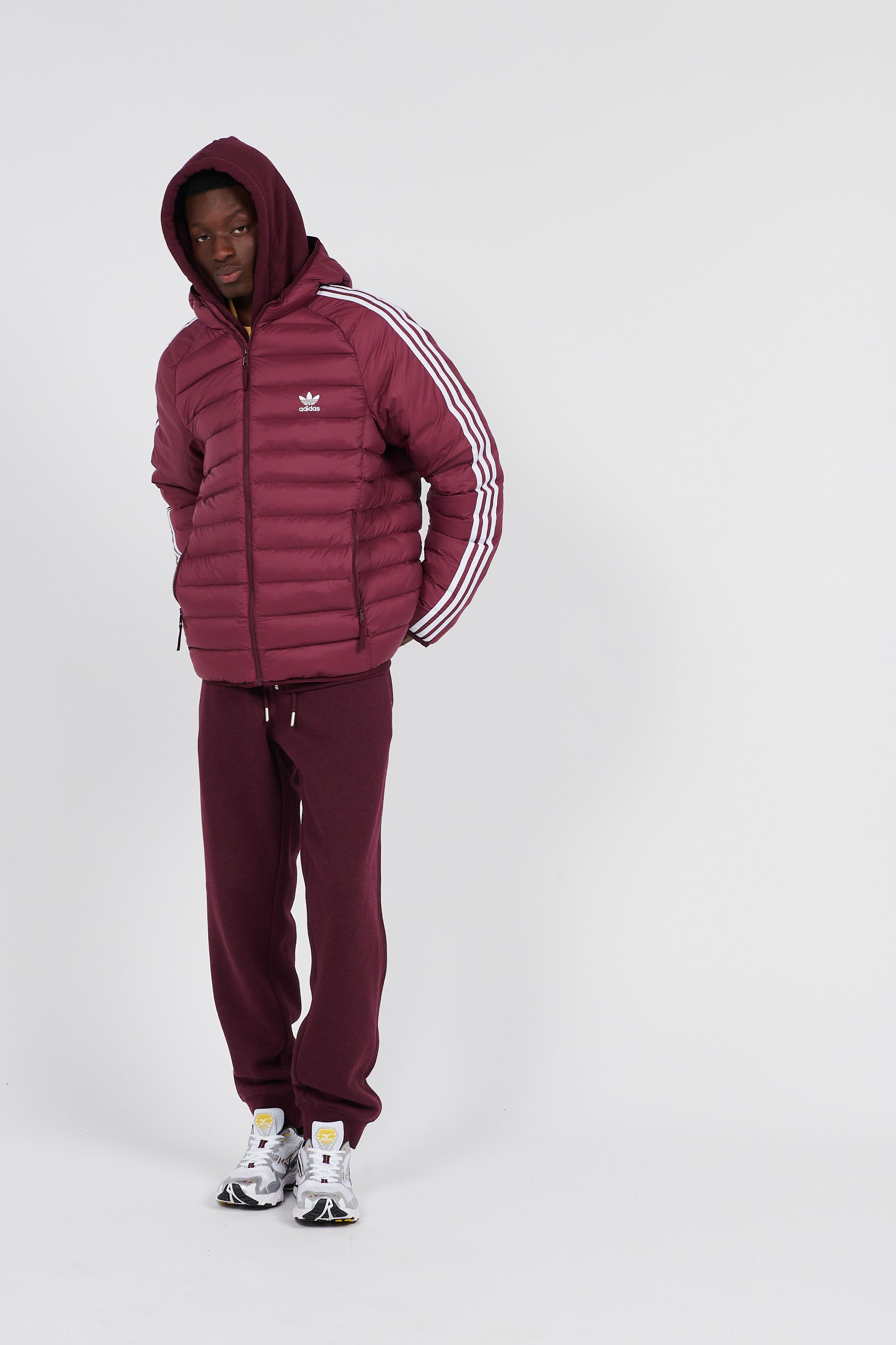 ADIDAS VESTE PAD HOODED PUFF Marron