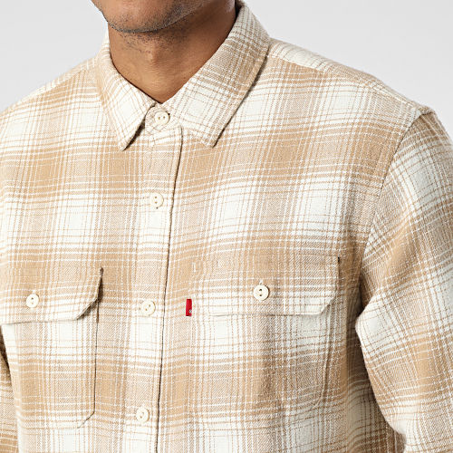 Chemise Manches Longues A Carreaux 19573 Beige