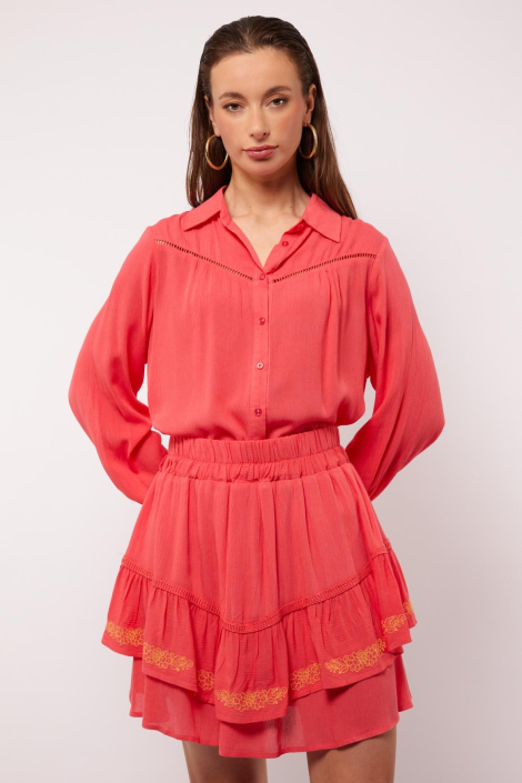 Fluresk roze dames blouse