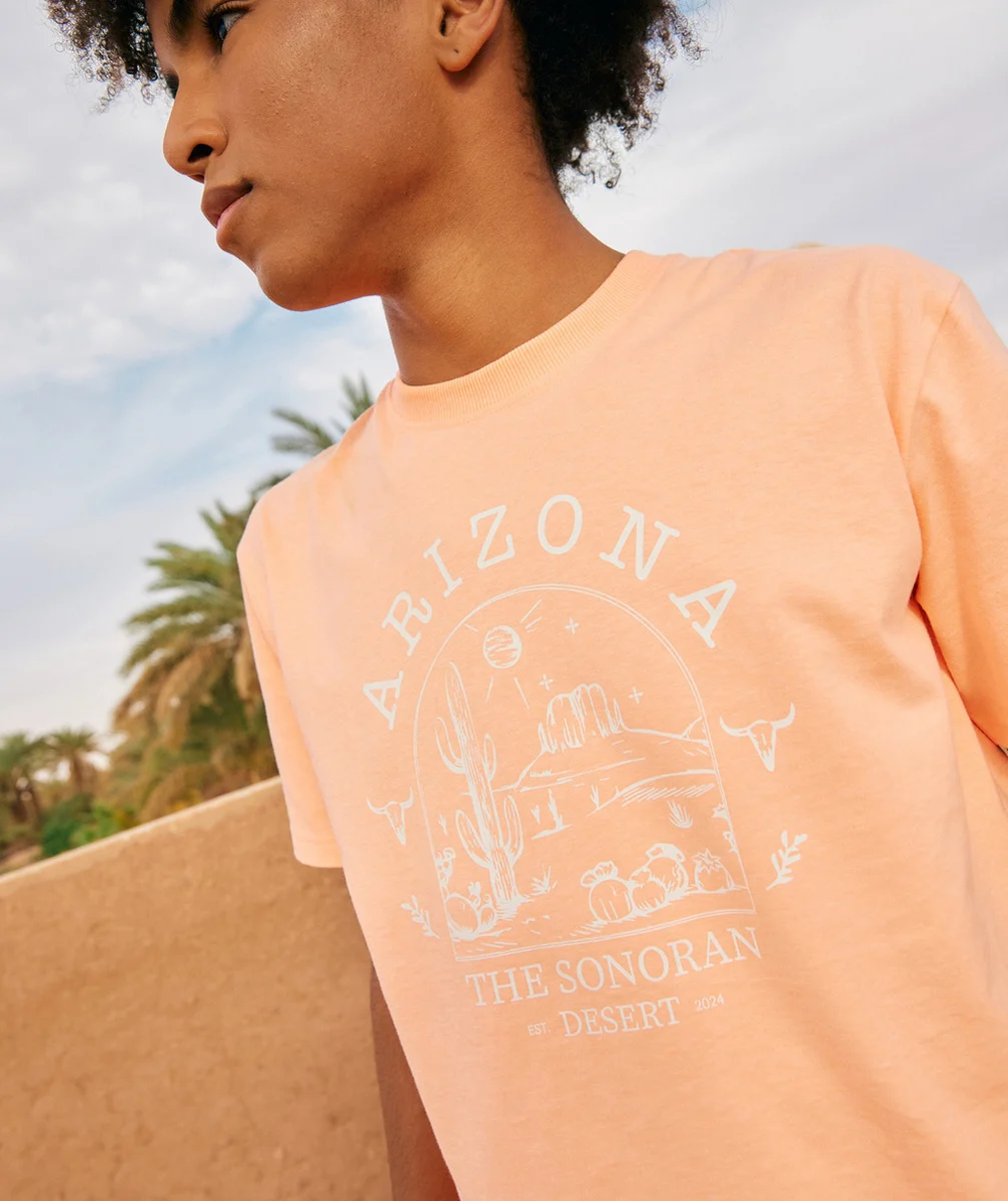 t-shirt manches courtes garçon corail motif thème arizona