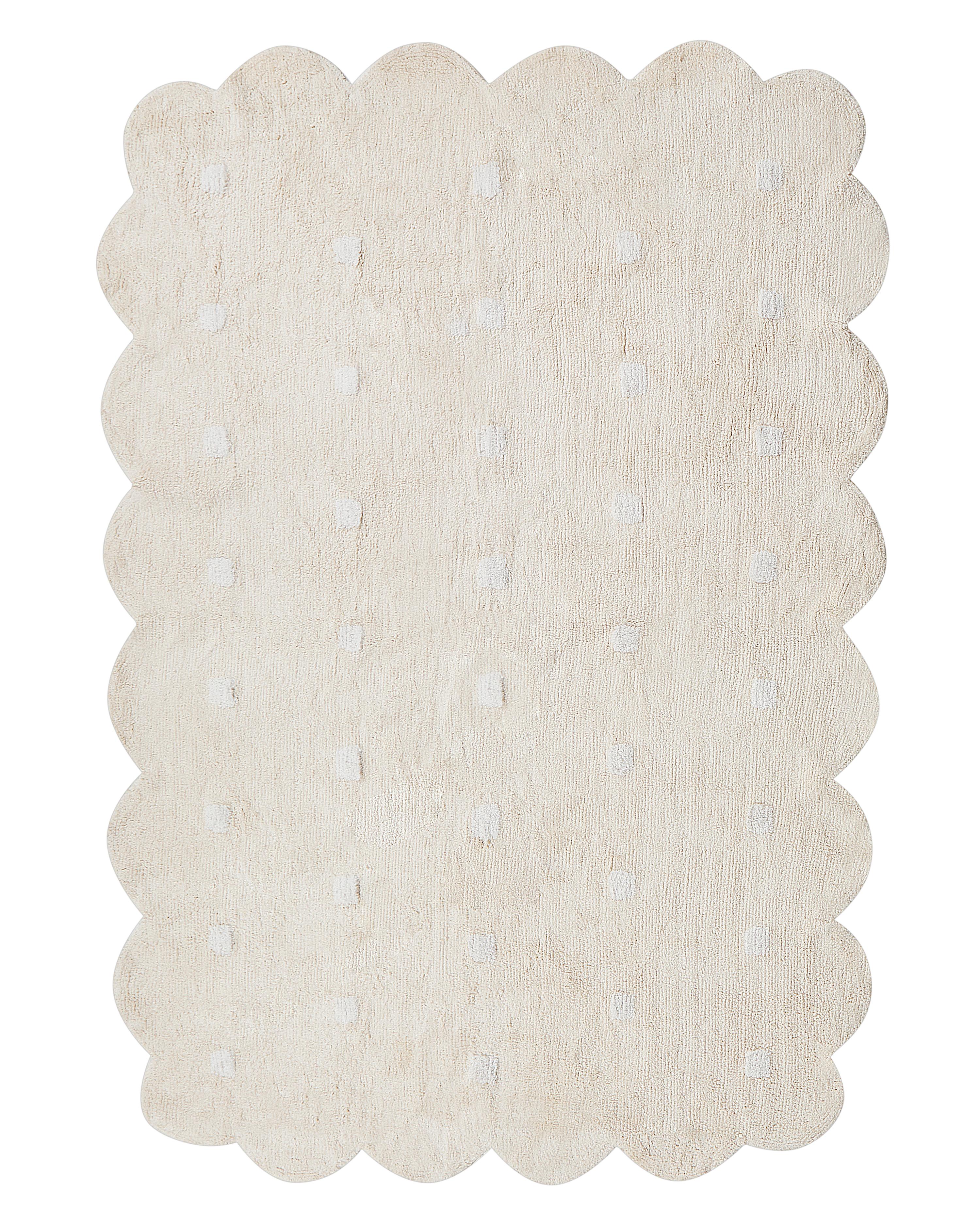 Kindervloerkleed SAREKI Beige 140 x 200 cm Katoen