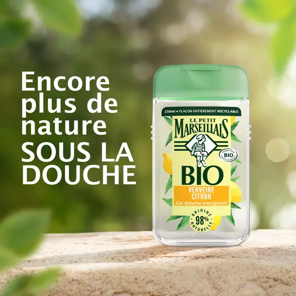 Gel de banho energizante orgânico Le Petit Marseillais com limão verbena 250ml