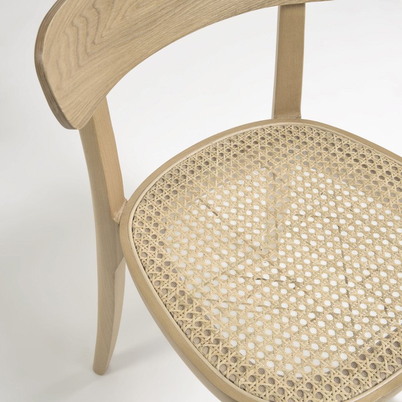 Chaise Romane en bois de hêtre et rotin