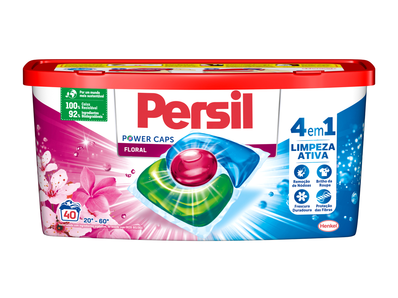 DETERGENTE ROUPA MÁQUINA CÁPSULAS PERSIL FLORAL 40DOSES
