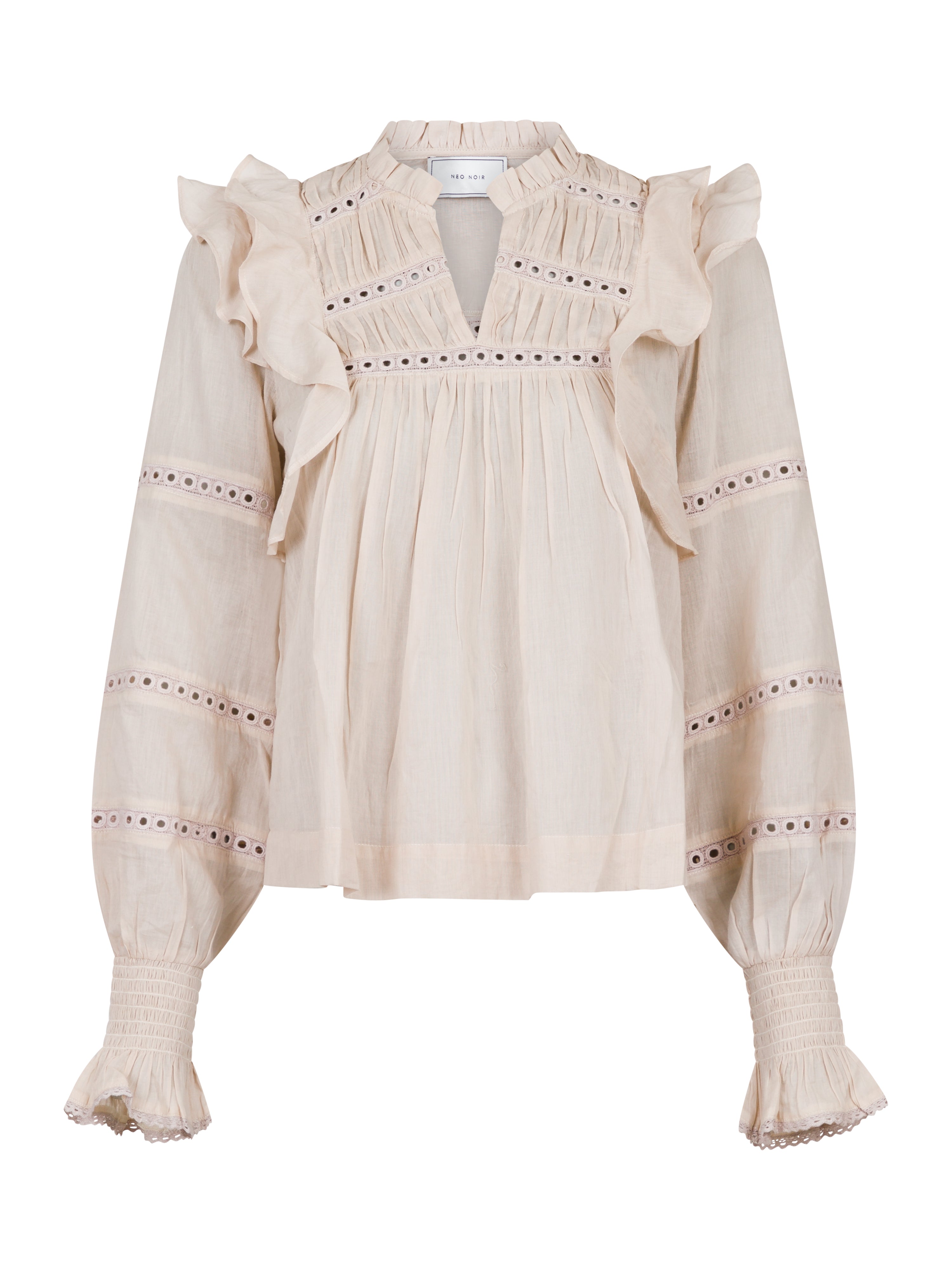 Neo Noir  Aurika S Voile bluse - Sand