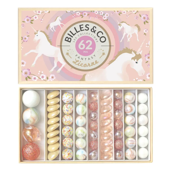 Billes & Co Coffret de 62 billes Licorne