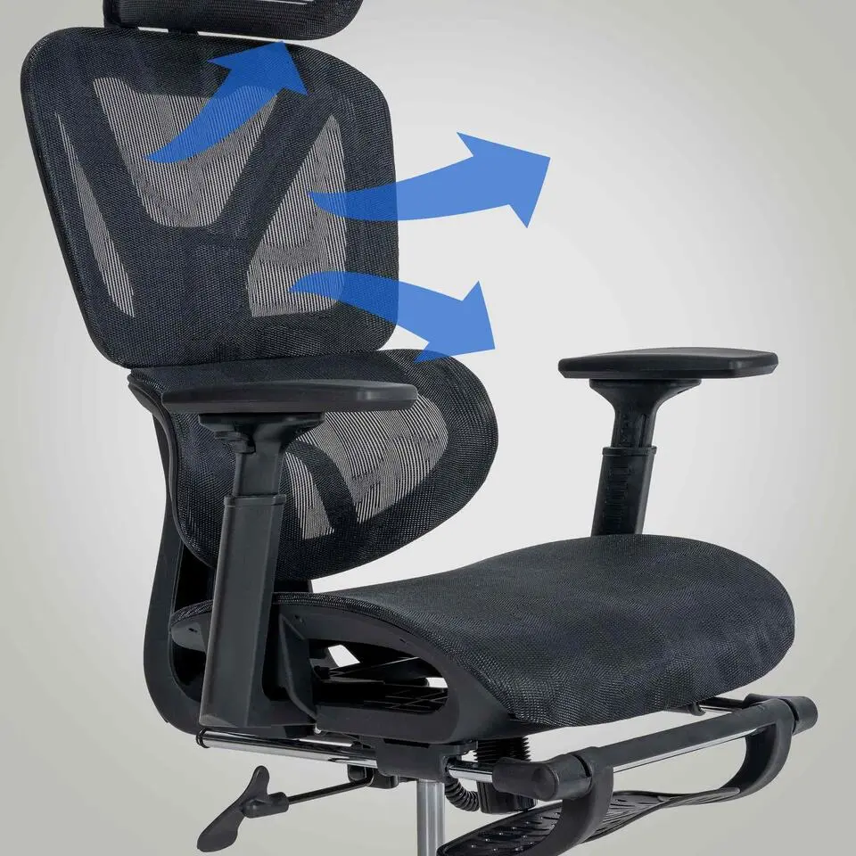 CLP Bureaustoel Grover chroom Frame - Stof - zwart