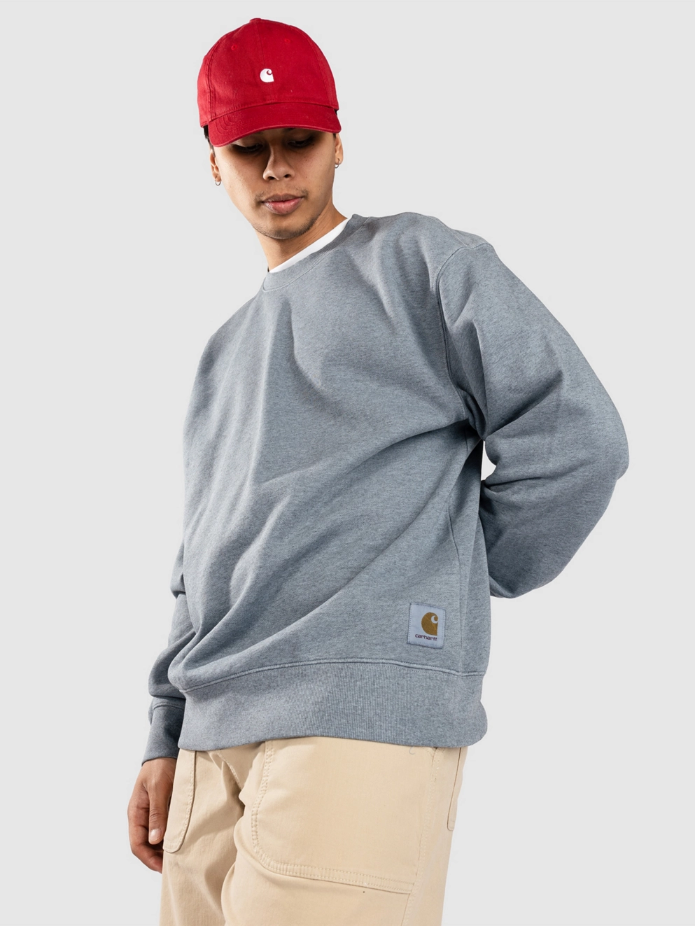 Carhartt WIP Caspian Sweater clay blue heather/garment