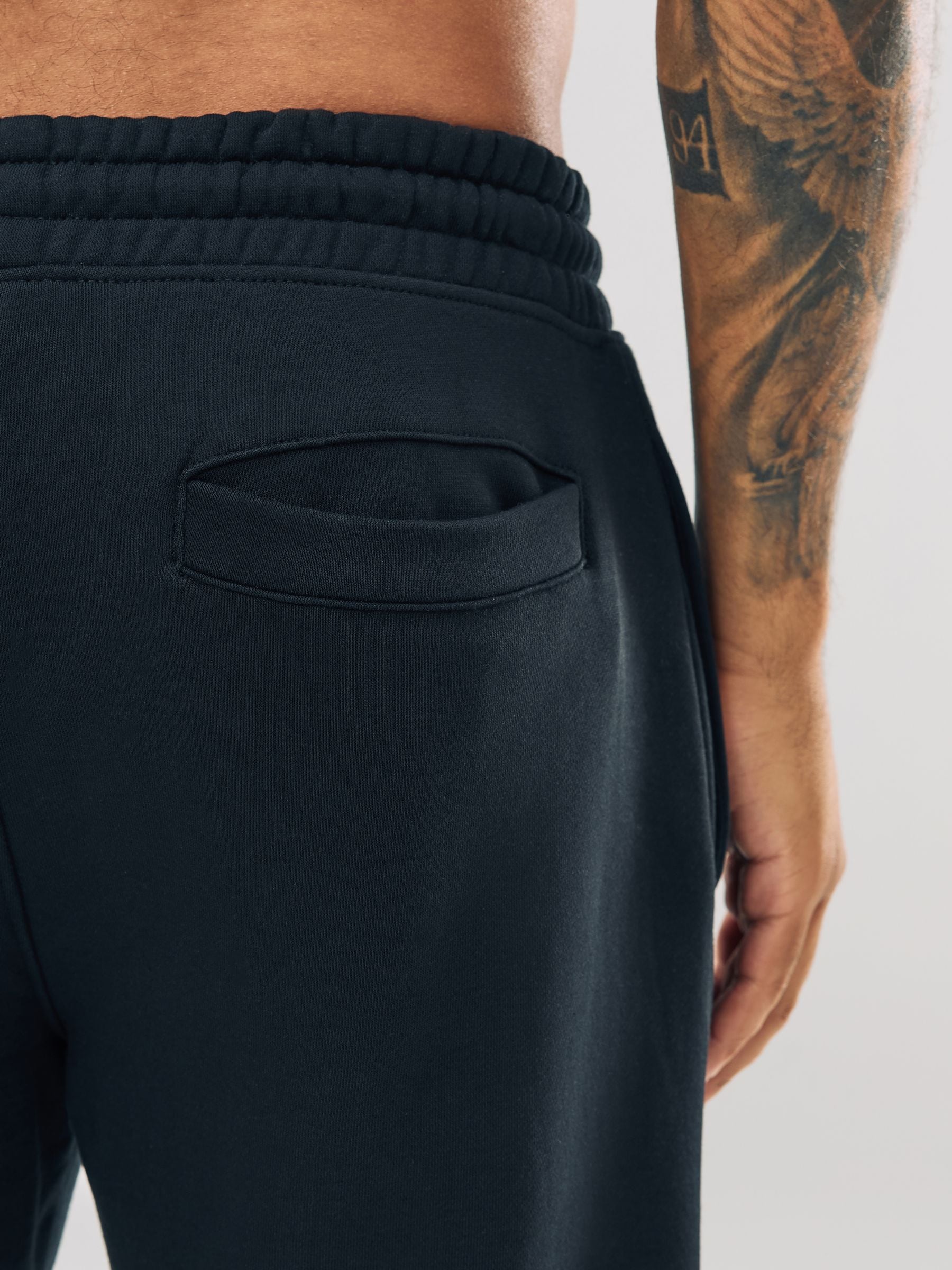 Zwart - Slim Fit - Katoenrijke Jersey Joggingbroeken