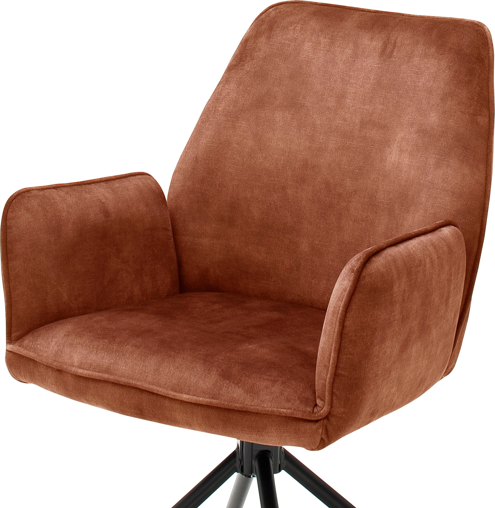 MCA furniture Esszimmerstuhl »Ottawa mit Armlehne« (Set) 2 Stk.Vintage Veloursoptik mit Keder, Stuhl belastbar bis 120 Kg