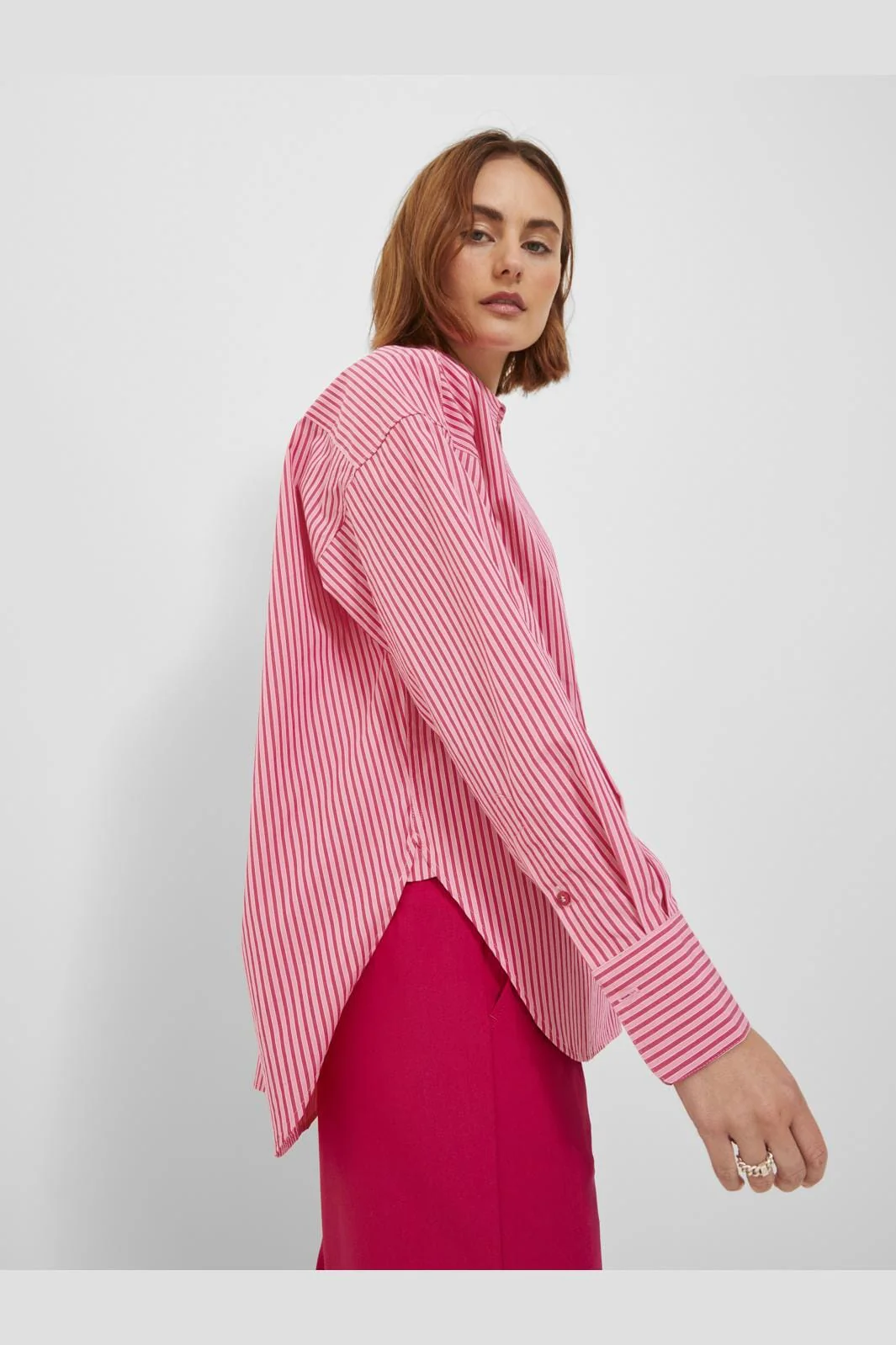 Jjxx Jxjamie Ls Relaxed Poplin Shirt 4235856 cerise stripe