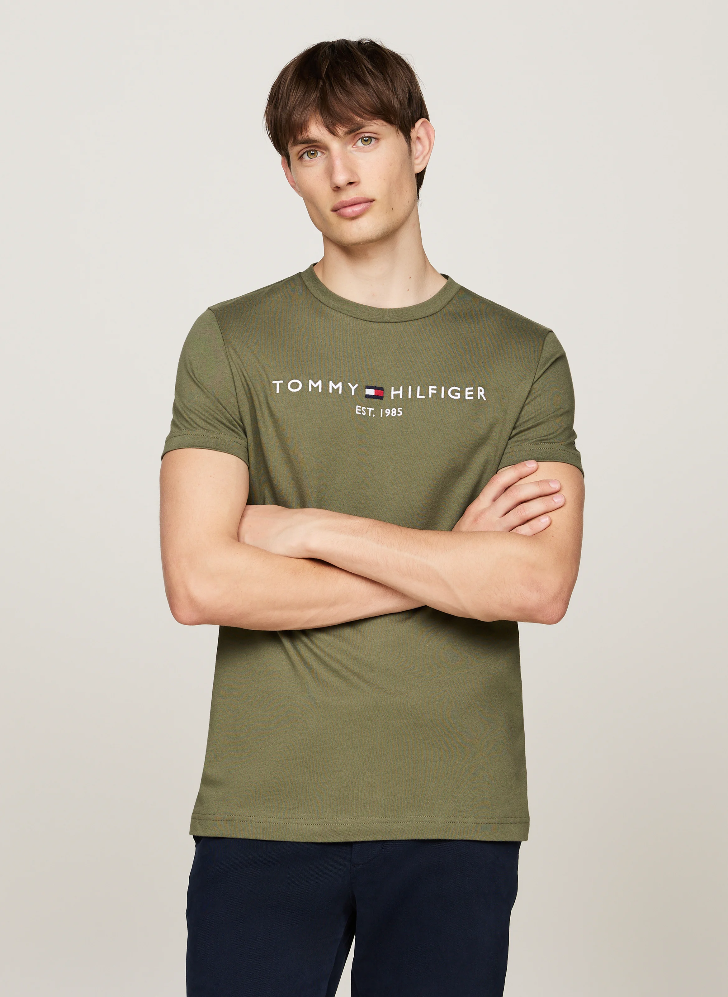Tee-shirt col rond droit en coton organique | Vert