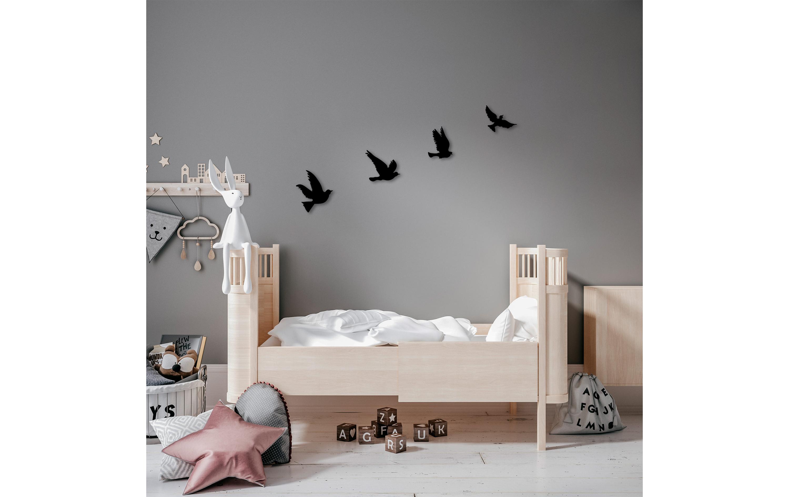 Wanddekoration Vögel 4-teiligMetall-Wand-Accessoire