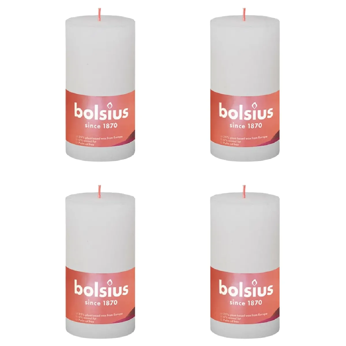 Bolsius Bougies Pilier Shine - Blanc Nuageux