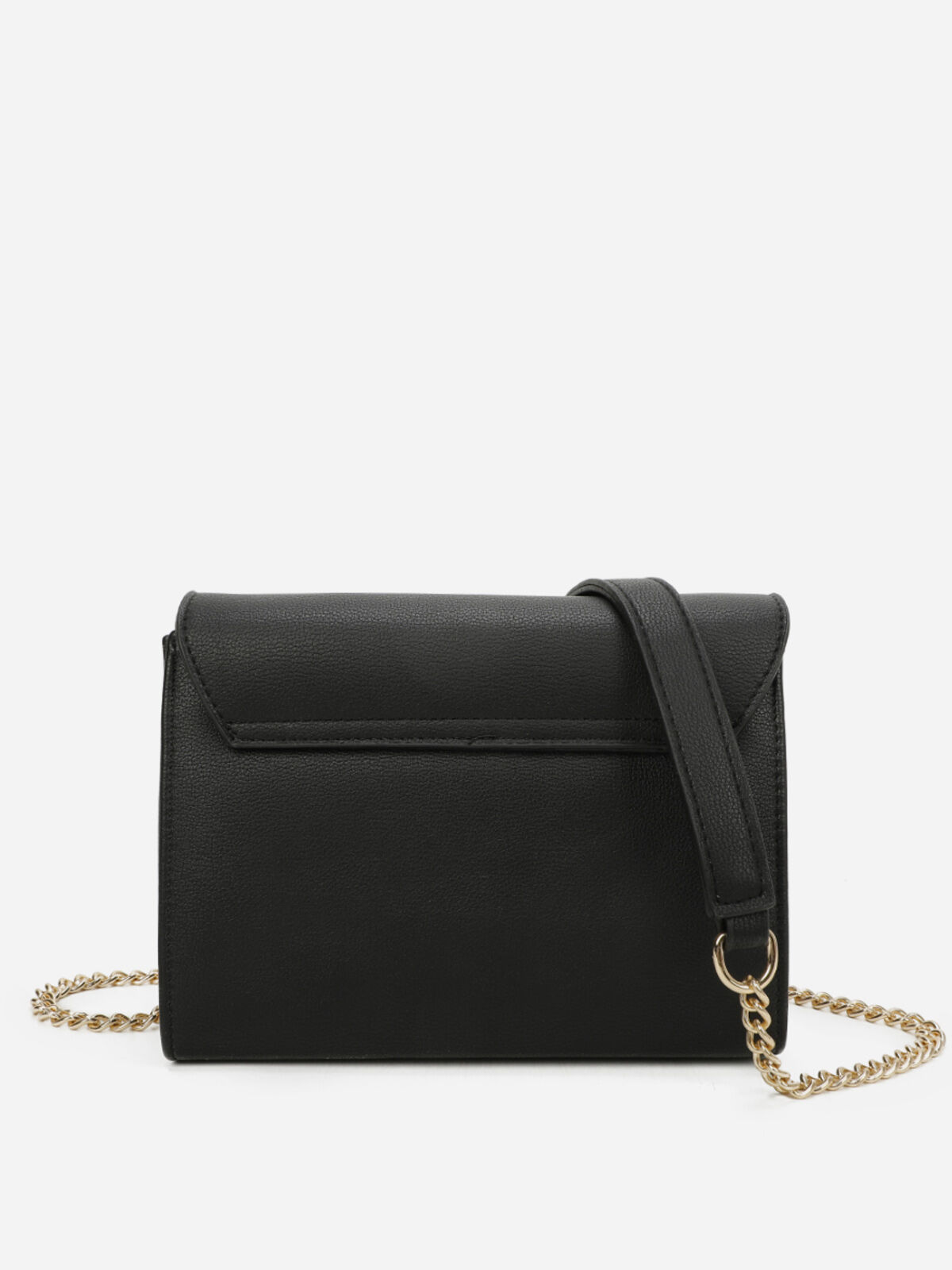 Sac bandoulière à boucle dorée- Noir