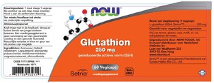 NOW Glutathion 250mg Capsules 60ST