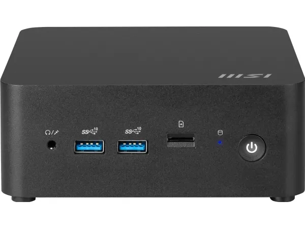 MSI Cubi NUC 1M 002EU - Mini PC Core 5 120U / op til 5 GHz - RAM 8 GB - SSD 512 GB - NVMe - Intel Graphics - Bluetooth 5.3, IEEE 802.11ax (Wi-Fi 6E), Gigabit Ethernet, 2.5 Gigabit Ethernet - Win 11 Pro - skærm: ingen - sort