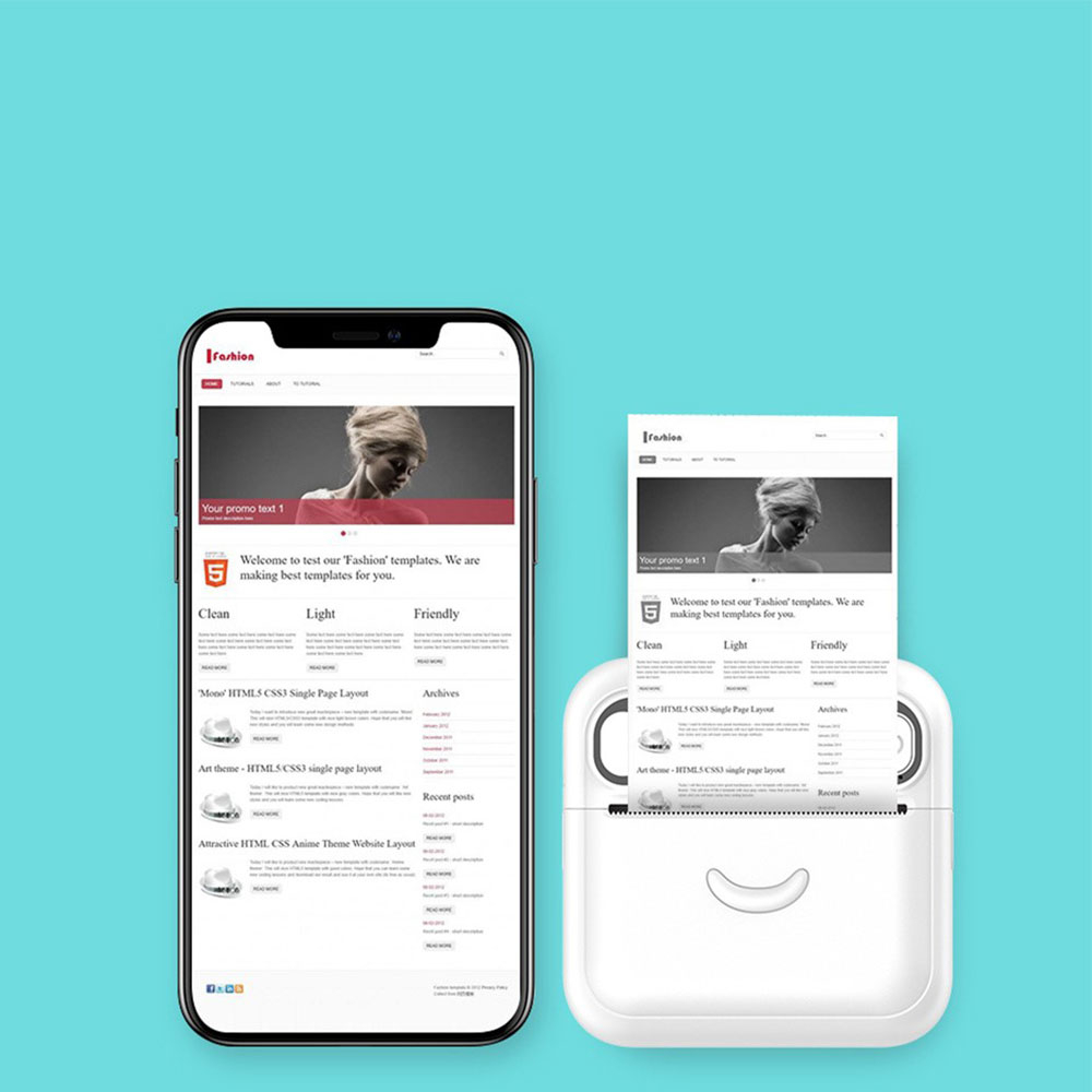 Tragbarer Sofortbild Smartphone Drucker für iOS/Android - Weiss