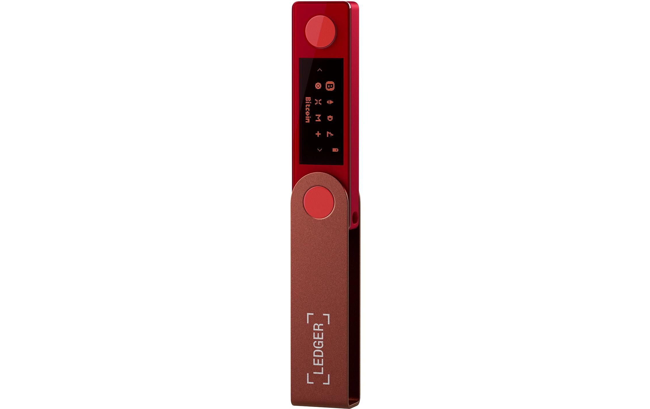 Nano X Ruby Red<br>Crypto-Hardware-Wallet mit Bluetooth zum Kaufen, Verwalten und Vermehren digitaler Vermögenswerte