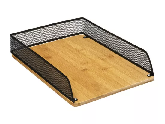 Organiseur de Bureau Range-Documents en Métal et Bambou modèle Havi
