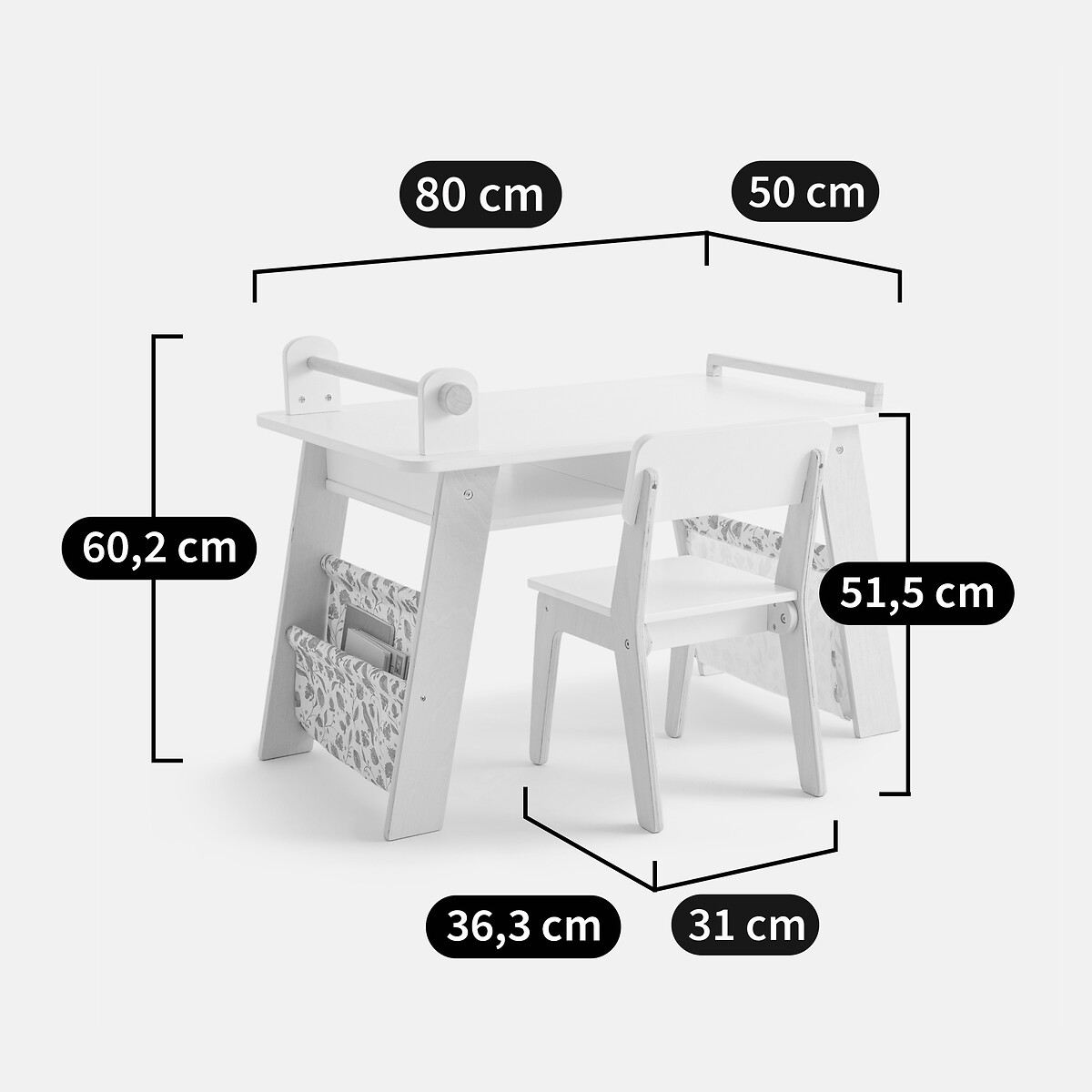 LA REDOUTE INTERIORS<br>Conjunto de secretária e cadeira Bertille