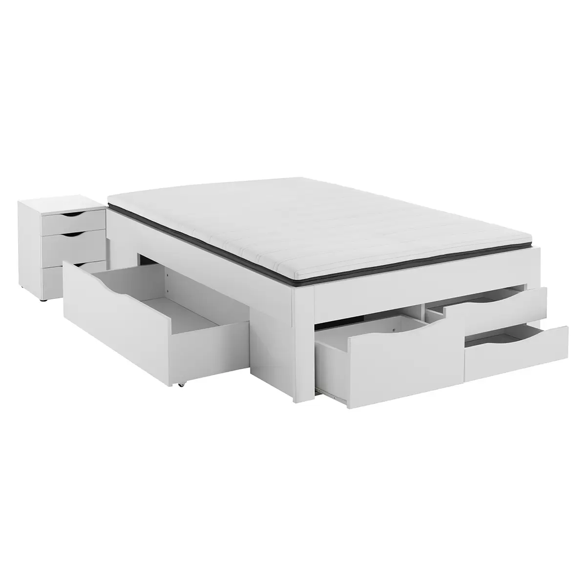 Stauraumbett Noah 140x200 weiss
