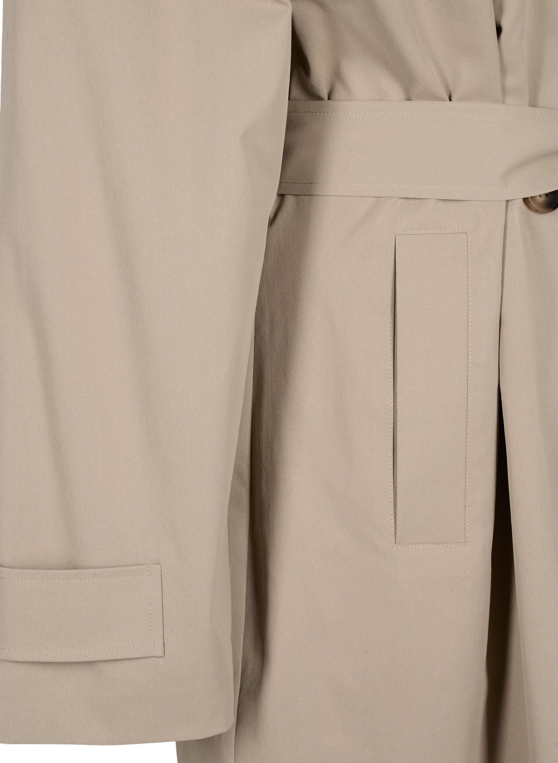 Klassisk lang trenchcoat med bælte