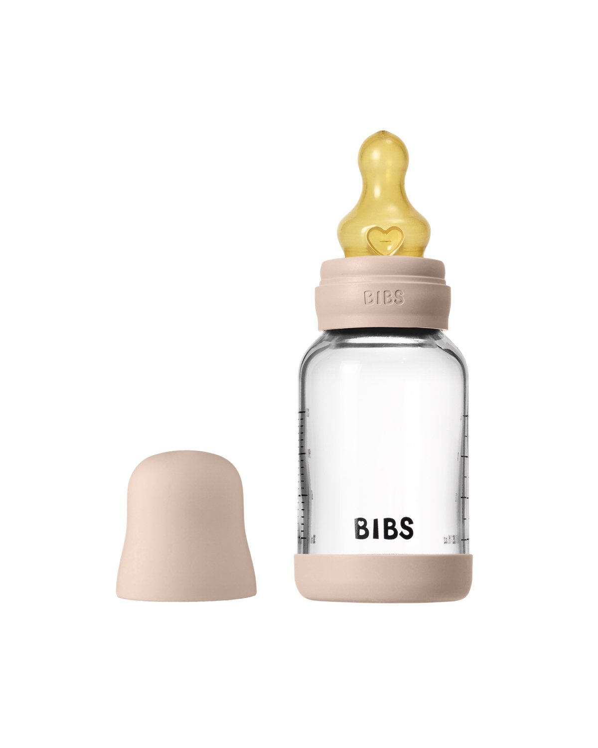 BIBS Tåteflaske i Glass med silikonbunn | Komplett Sett – 120ml