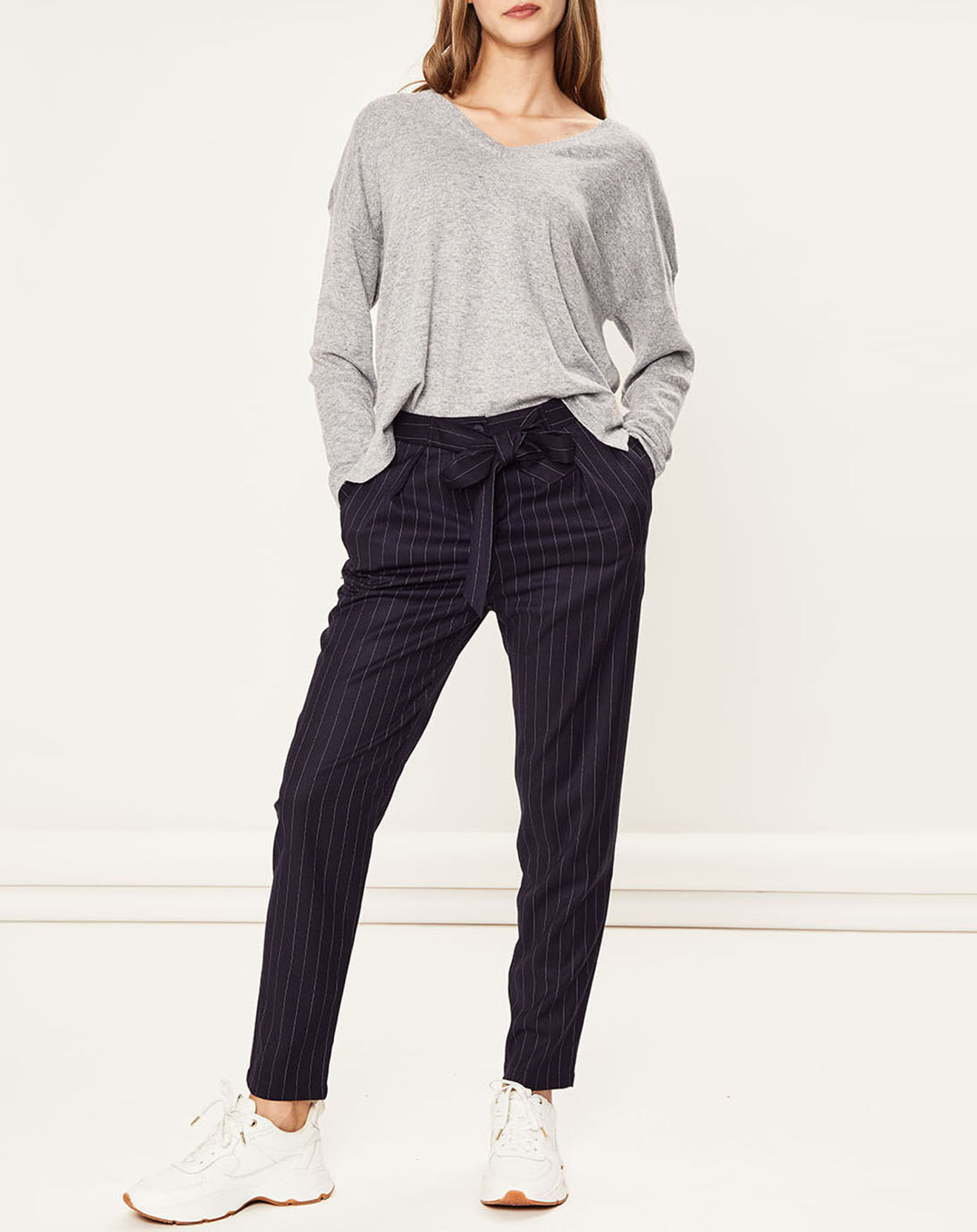 La Petite Etoile Pantalon Savin rayé marine