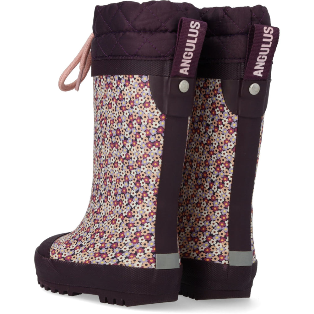 Køb Angulus Flowers/Aubergine Gummistøvle Med Uldfor