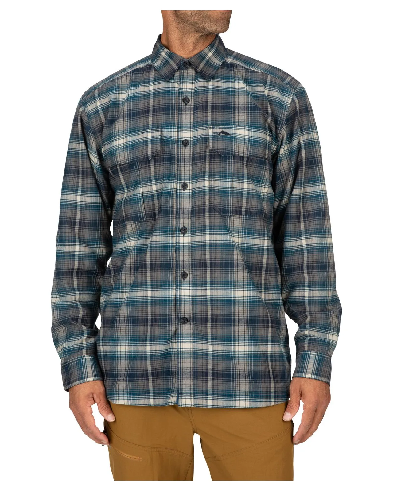 Simms Simms Coldweather Shirt Dark Bronze Black Plaid