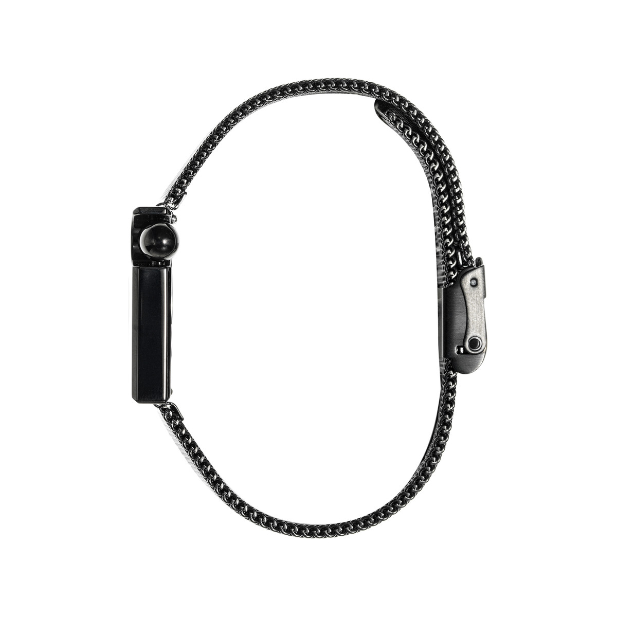 Montre LIP Mach 2000 Mini Moon femme acier noir bracelet métal noir