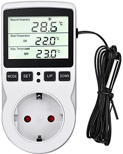 Aprilye - Digitale Thermostaat - 230 V - Temperatuurregelaar met Sensor en Timer
