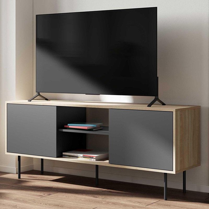 Vibe - Tv-meubel - Eik/Zwart - Spaanplaat - 150cm