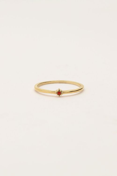 Minimalistische geboortesteen ring