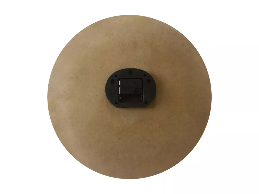 Horloge Murale Ronde Marron avec Cadran Sculpté