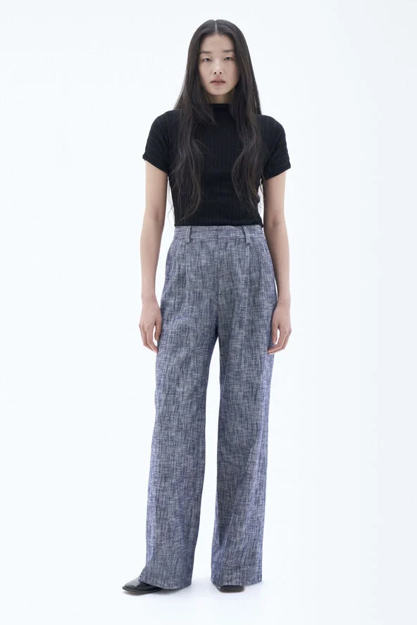 Filippa K Darcey Textured Trousers Navy/white