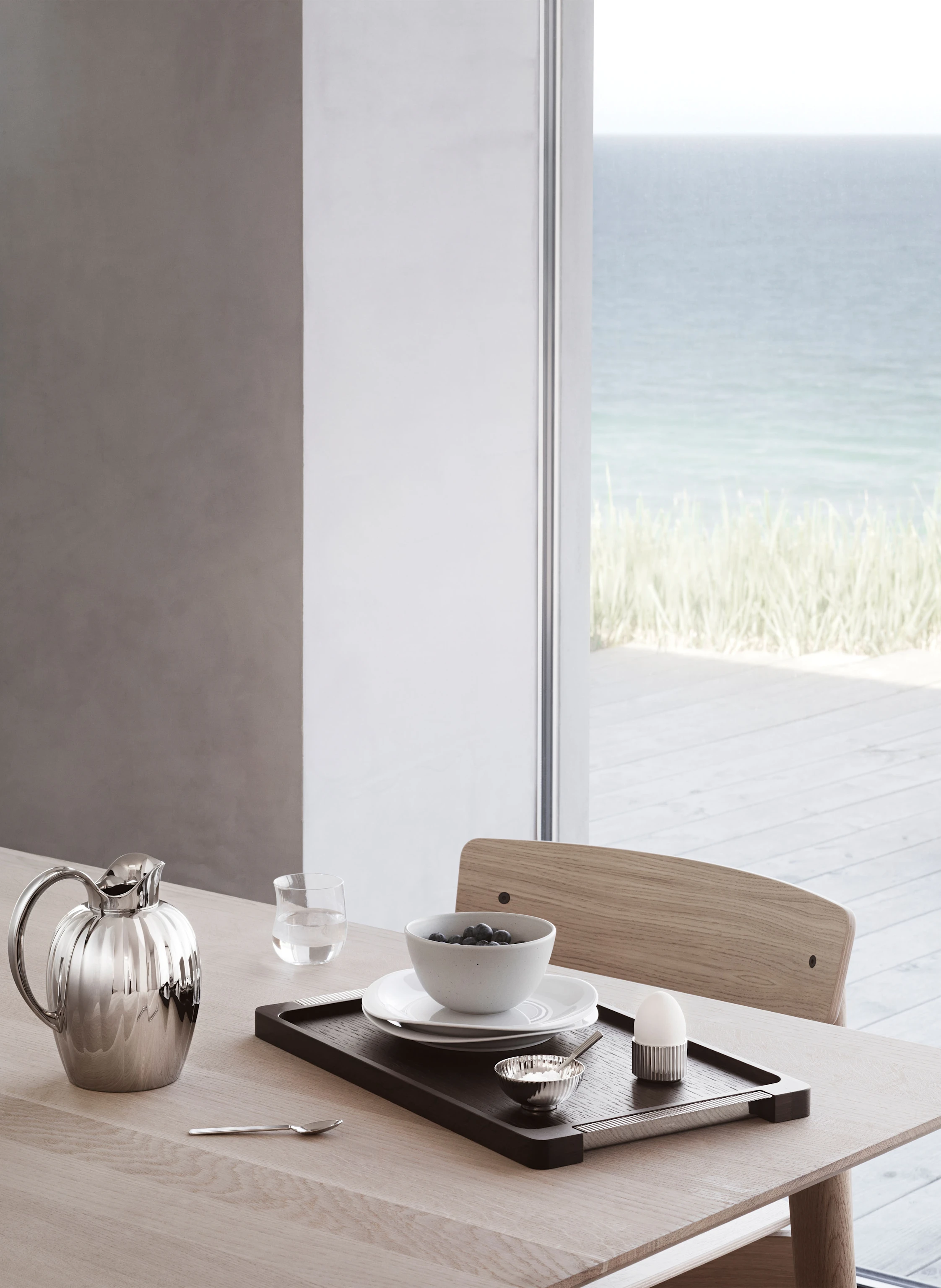 GEORG JENSEN Set BERNADOTTE: Salzschale und Löffel
