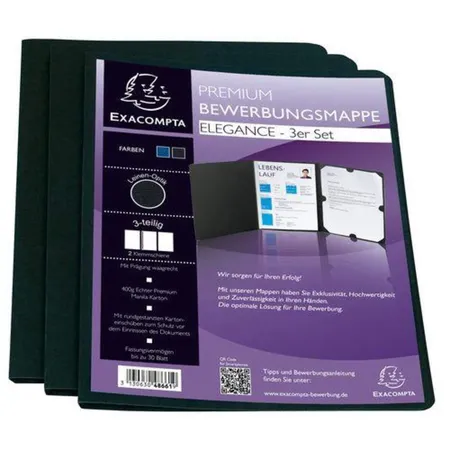 Exacompta 48661B Elegance Bewerbungsmappe, schwarz