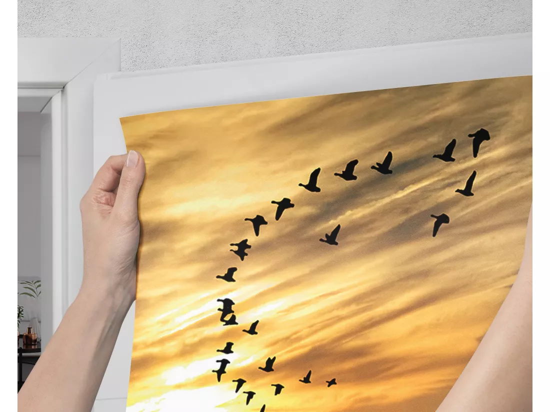 Papier peint photo pour portes intérieures - Coucher de soleil sur le lac 85x205 cm