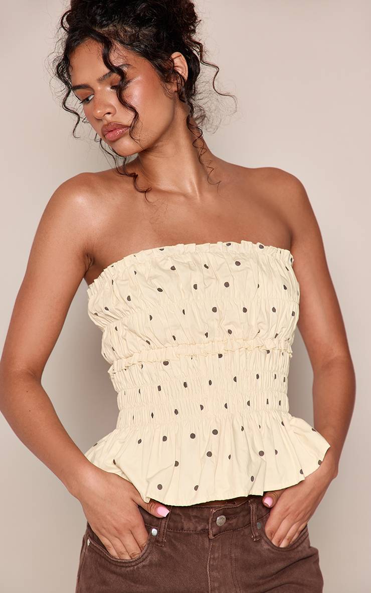 Jaune Bandeau Froncé À Pois