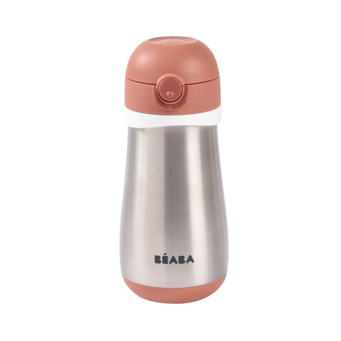 Gourde inox 350mL + anse - Terracotta - BEABA