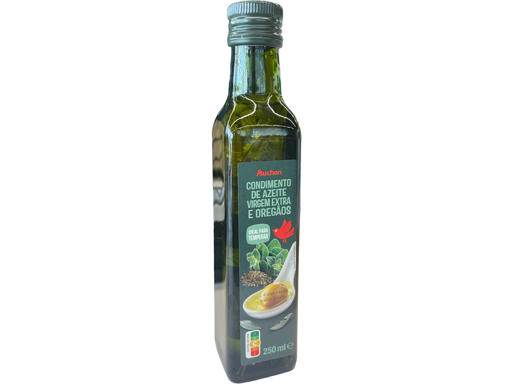 CONDIMENTO AZEITE AUCHAN VIRGEM EXTRA COM OREGÃOS 250ML