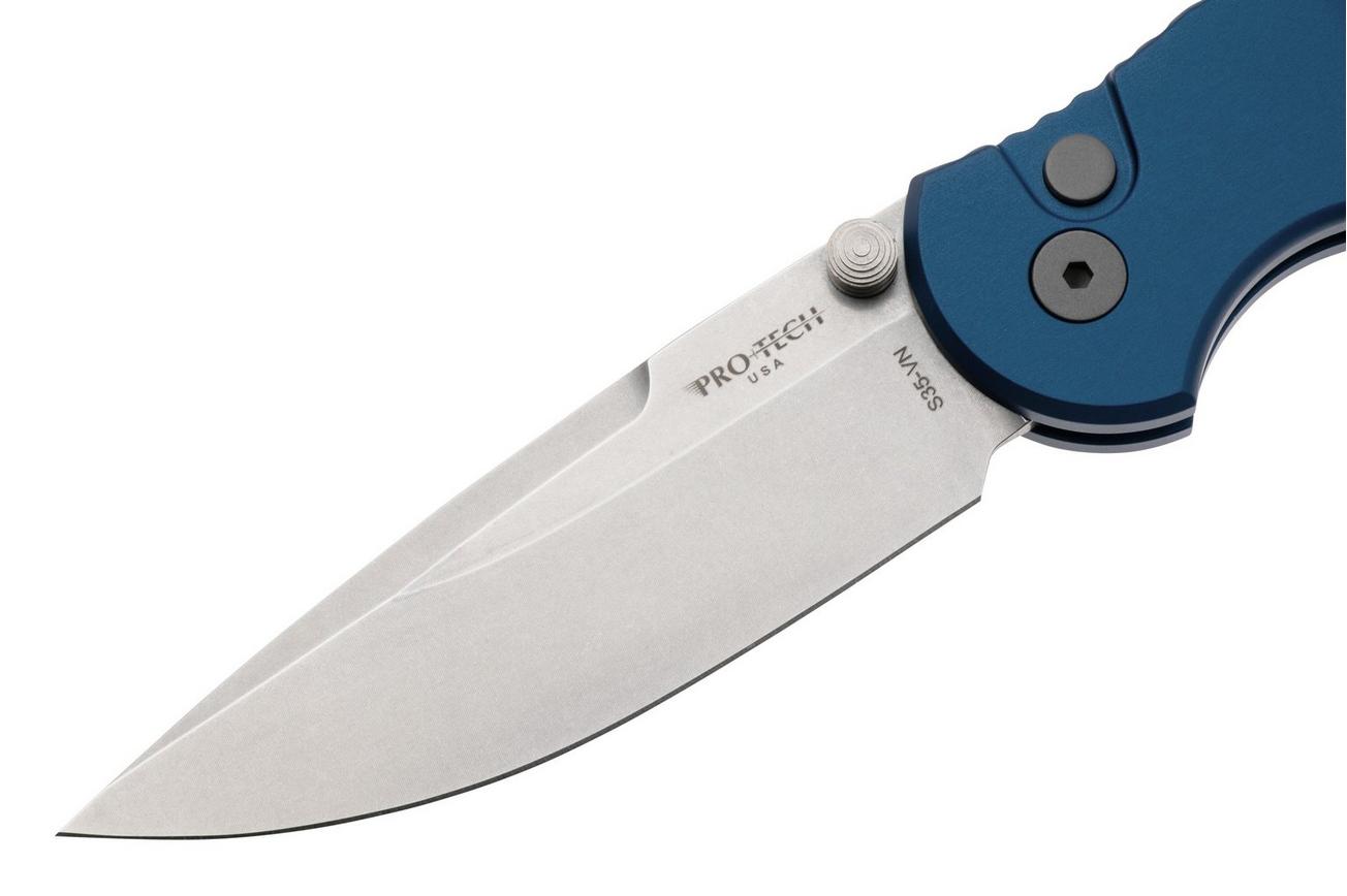 Pro-Tech TR-3 Integrity INT101-BLUE, Stonewashed S35VN, Solid Blue Manual Aluminum, zakmes