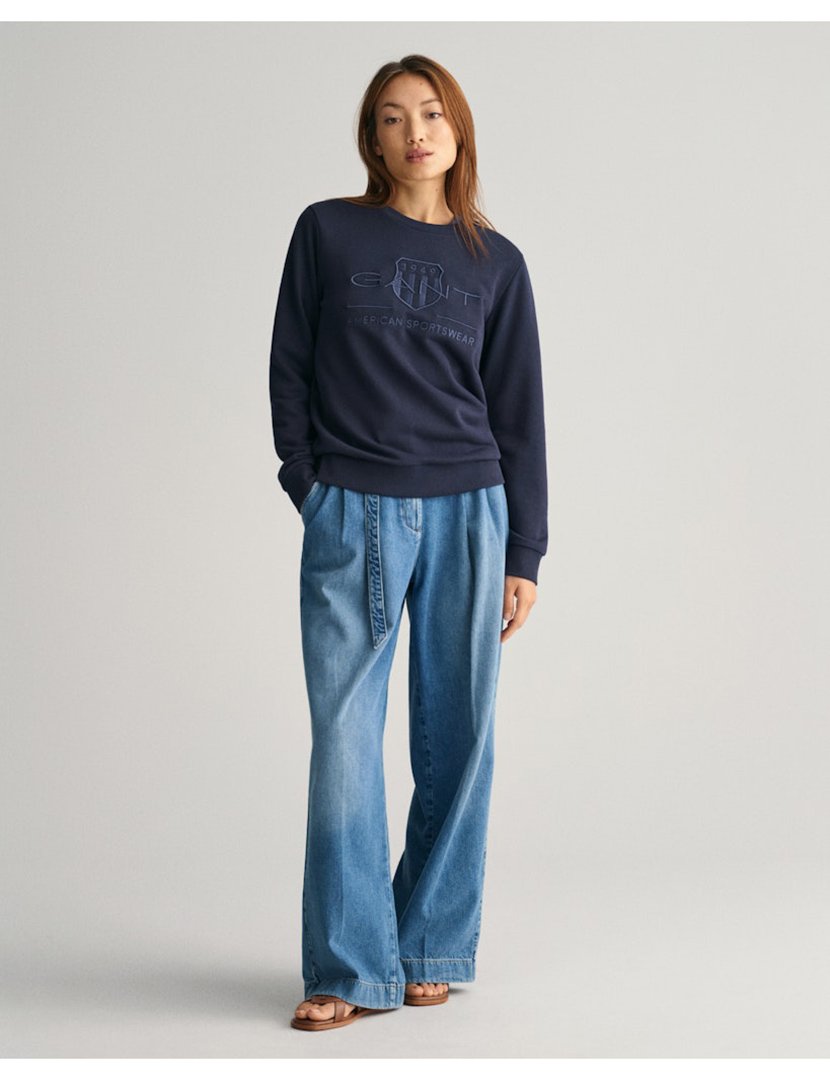 Regular tonal shield sweatshirt Blue