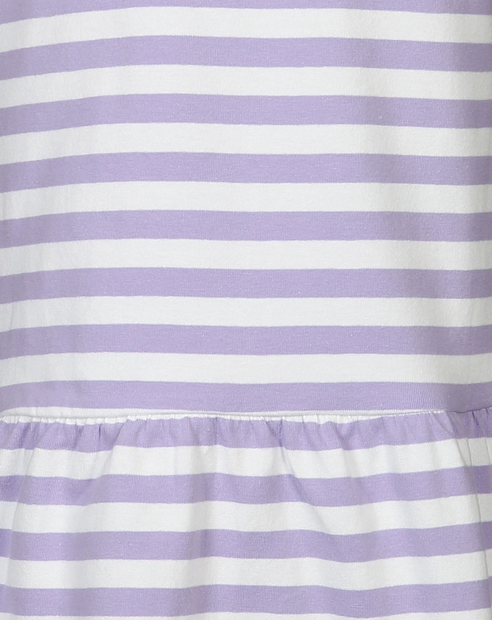 Jersey-Kleid GLITZER-SCHMETTERLING gestreift in lavendel/weiß
