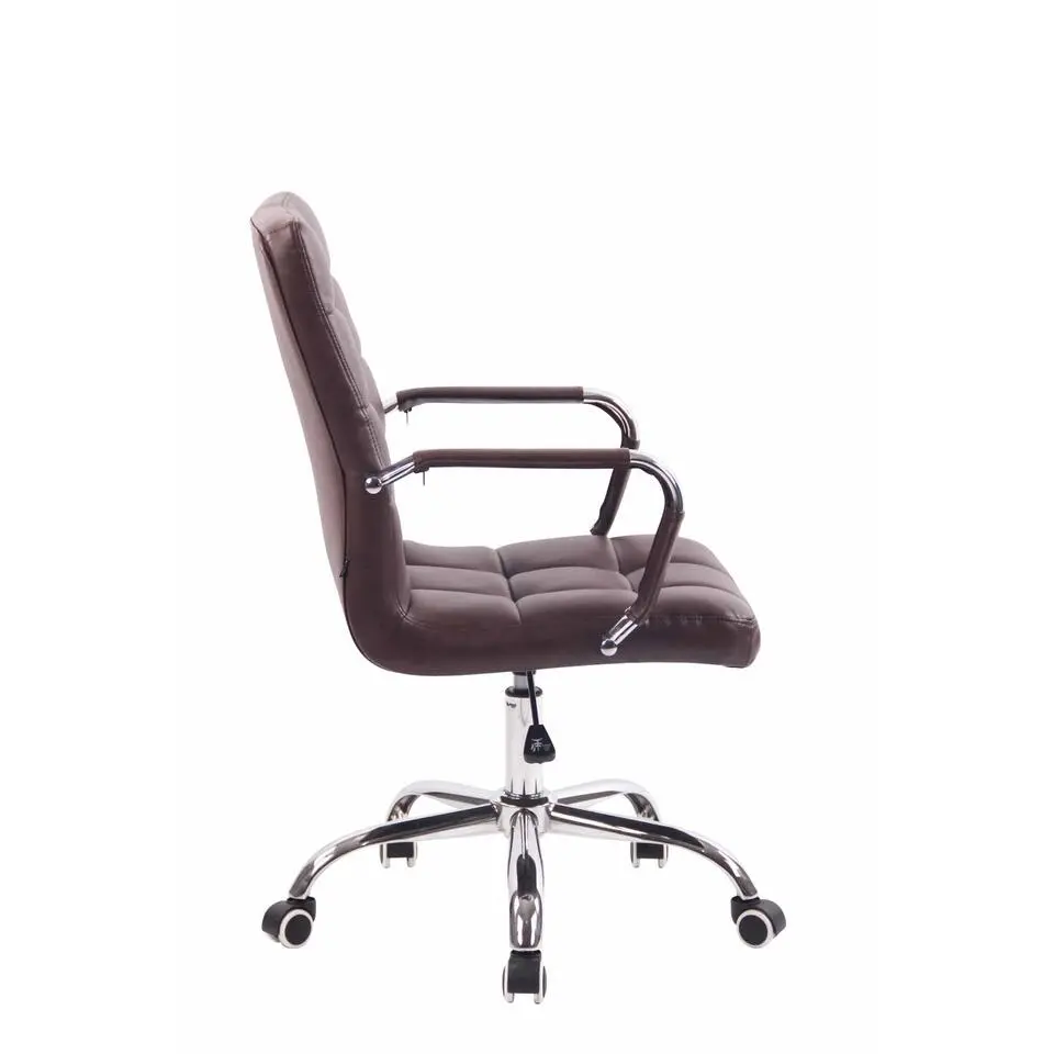 CLP Bureaustoel Deli chroom Frame - Kunstleer - bordeauxrood