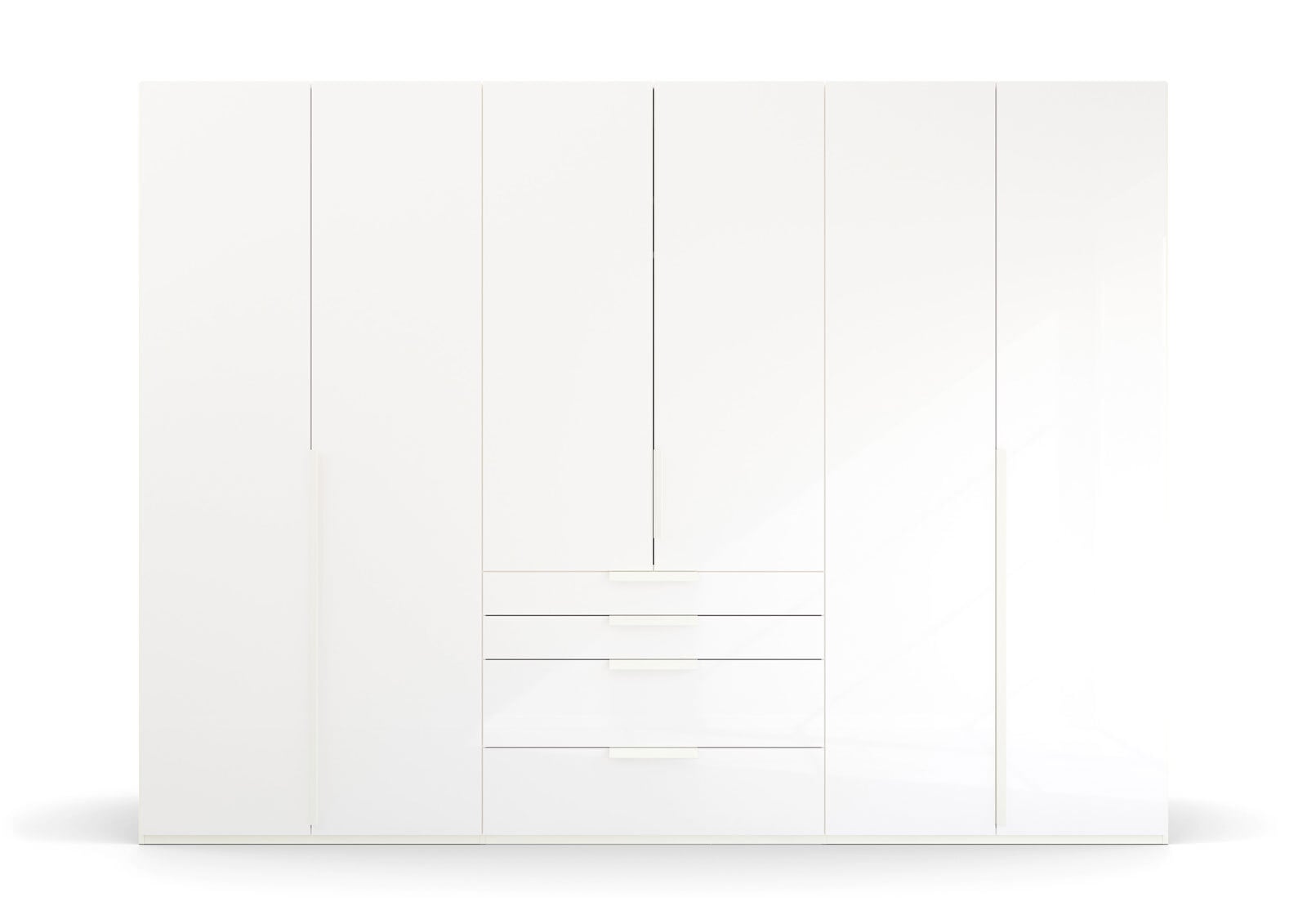 CASAVANTI Kleiderschrank PURISMA Alpinweiß/ Glas Kristallweiß