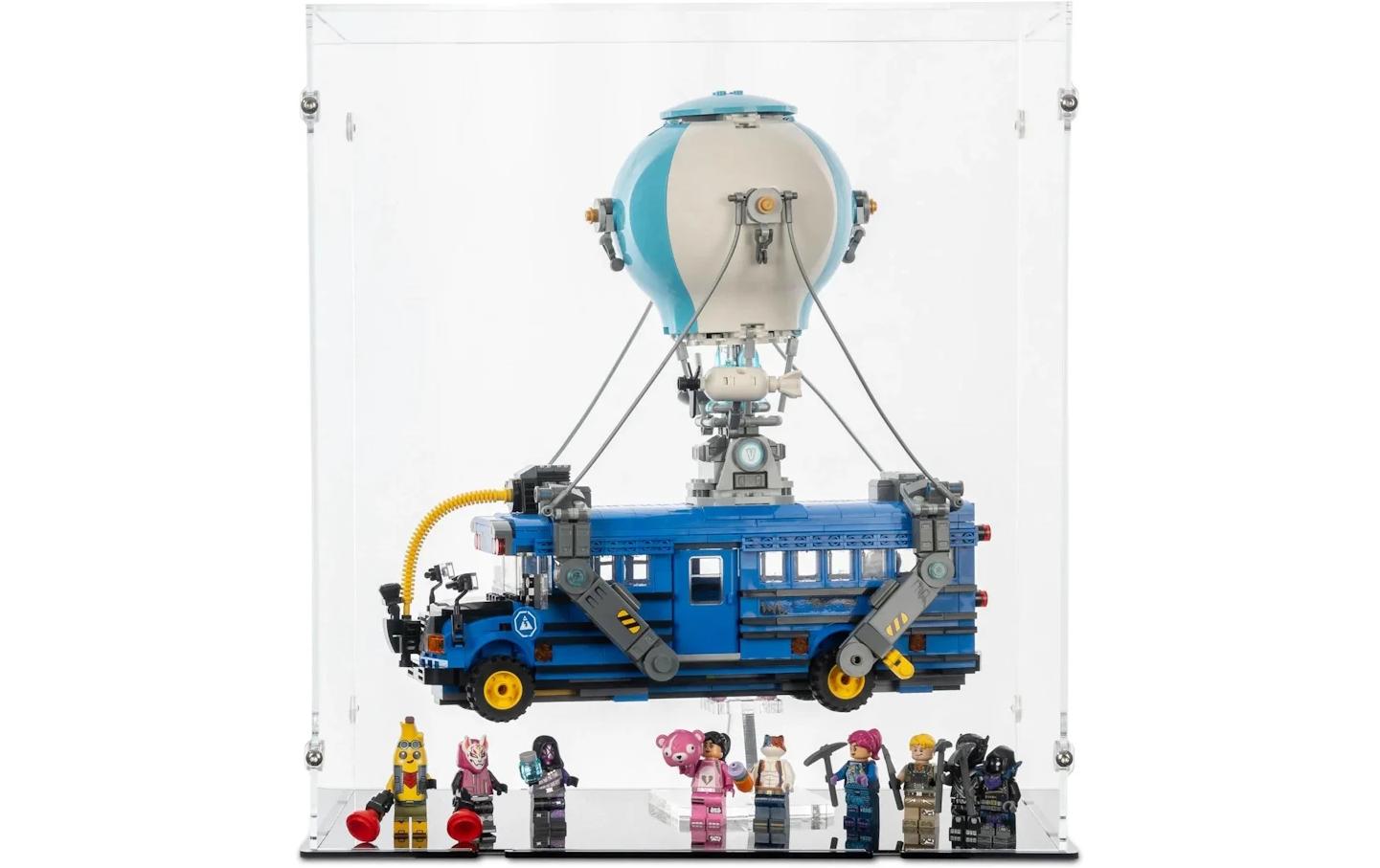 Acryl-Display für Fortnite – Schlachtenbus 120237Acryl-Display mit Ständer und schwarzem Boden für das Lego-Set 77073