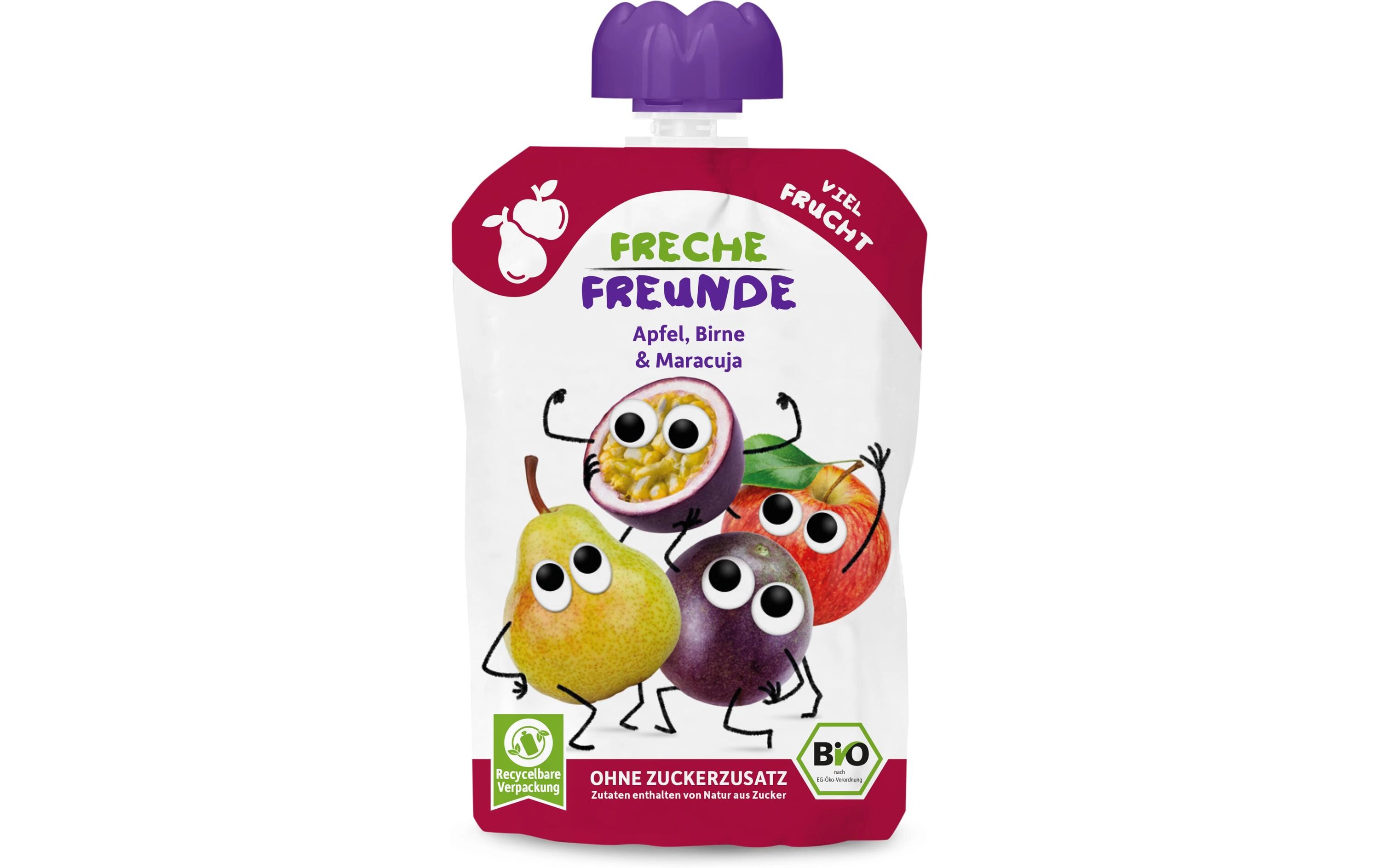 Quetschbeutel Apfel Birne & Passionsfrucht Bio 100 gBio-Mehrfruchtpüree